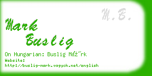 mark buslig business card